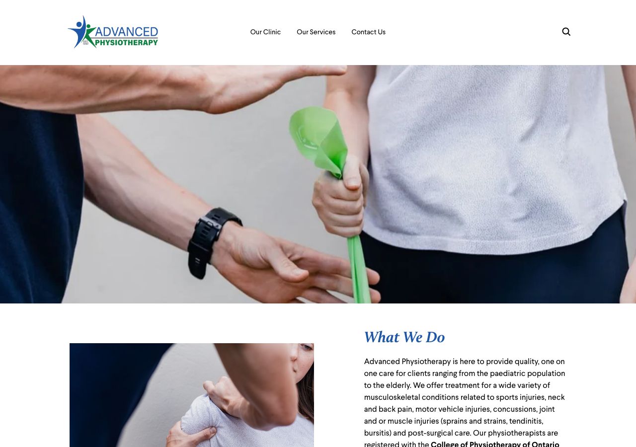 Homepage of Advanced Physiotherapy