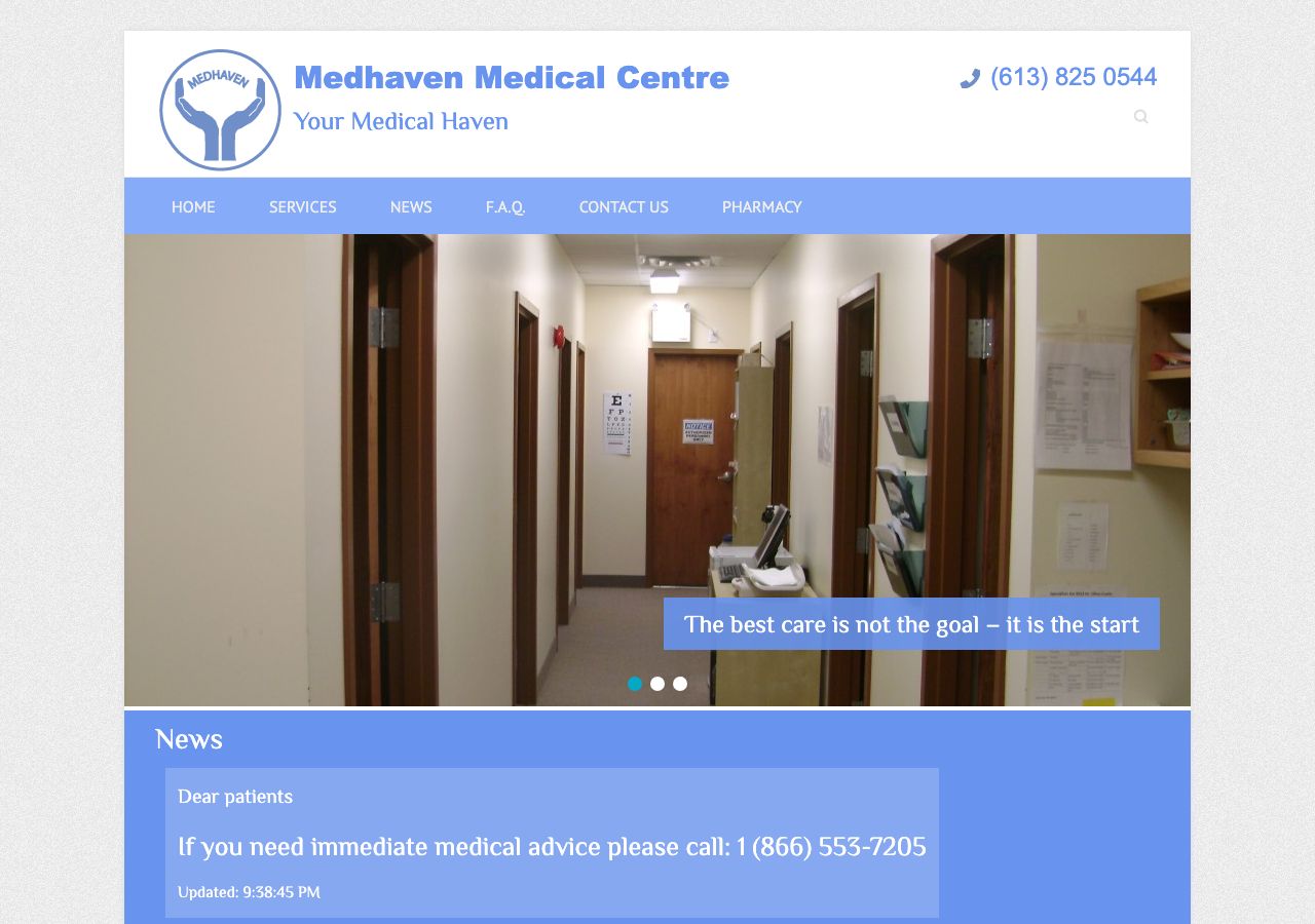 Homepage of Health Treasure Medical Center