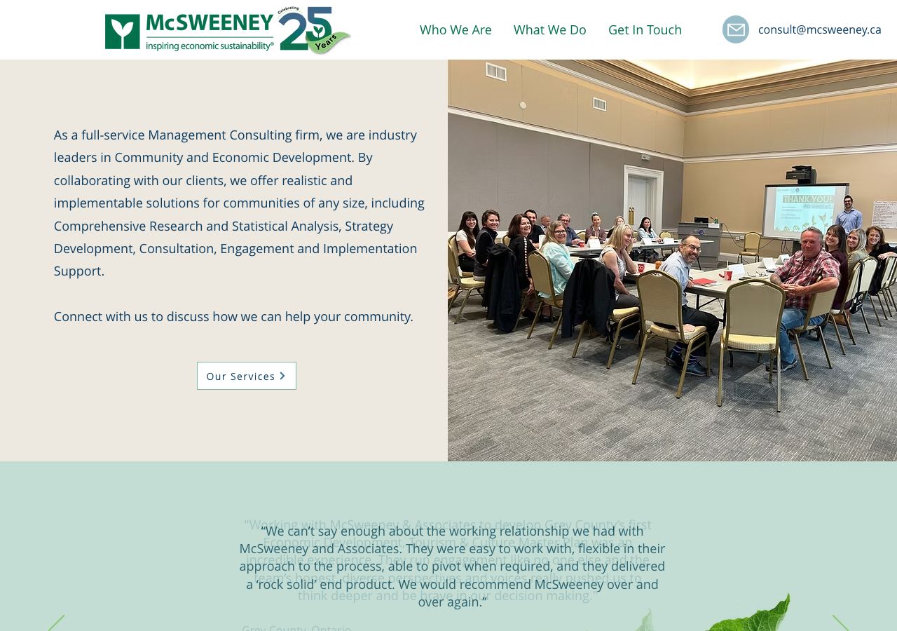 Homepage of McSweeney & Associates Consulting