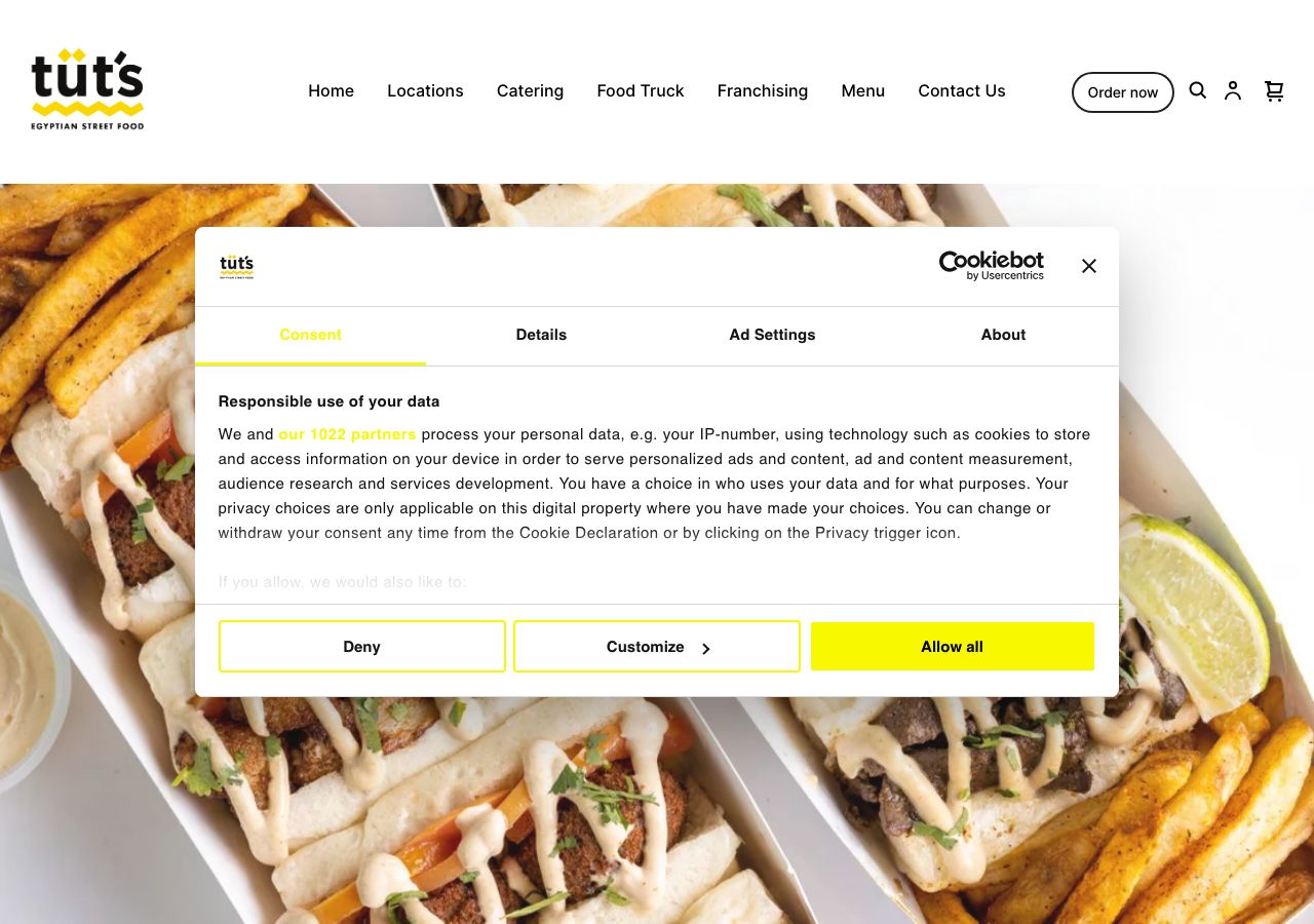Homepage of Tut’s Egyptian Street Food